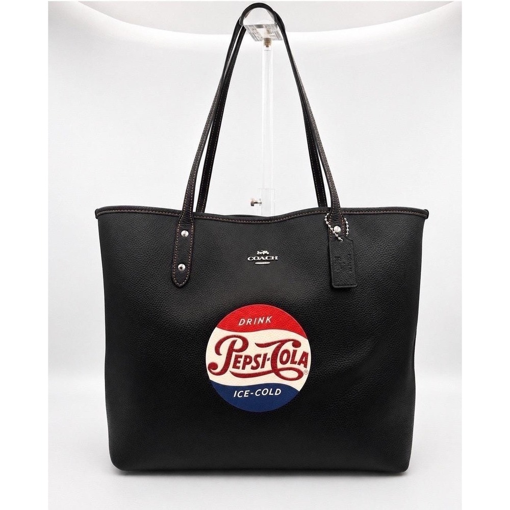 Coach Pepsi Cola City Tote | Limited Edition Black Pebbled Leather Bag